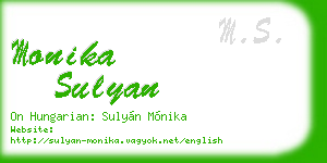 monika sulyan business card